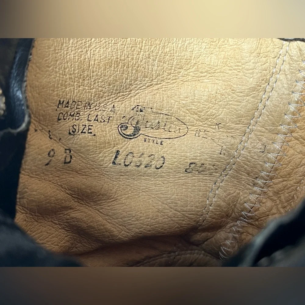 Justin Western Roper Kiltie Boots Women Size 9 B Black Leather Lace Up L0620 - Picture 11 of 11